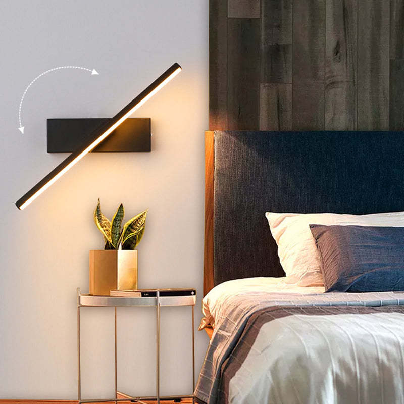 Moderno Giratorio Rectangular Aplique de Pared Negro/Blanco