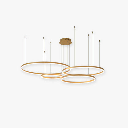 Moderna Anillos Lámpara Colgante Negra/Dorada/Café | Lámparas Colgante
