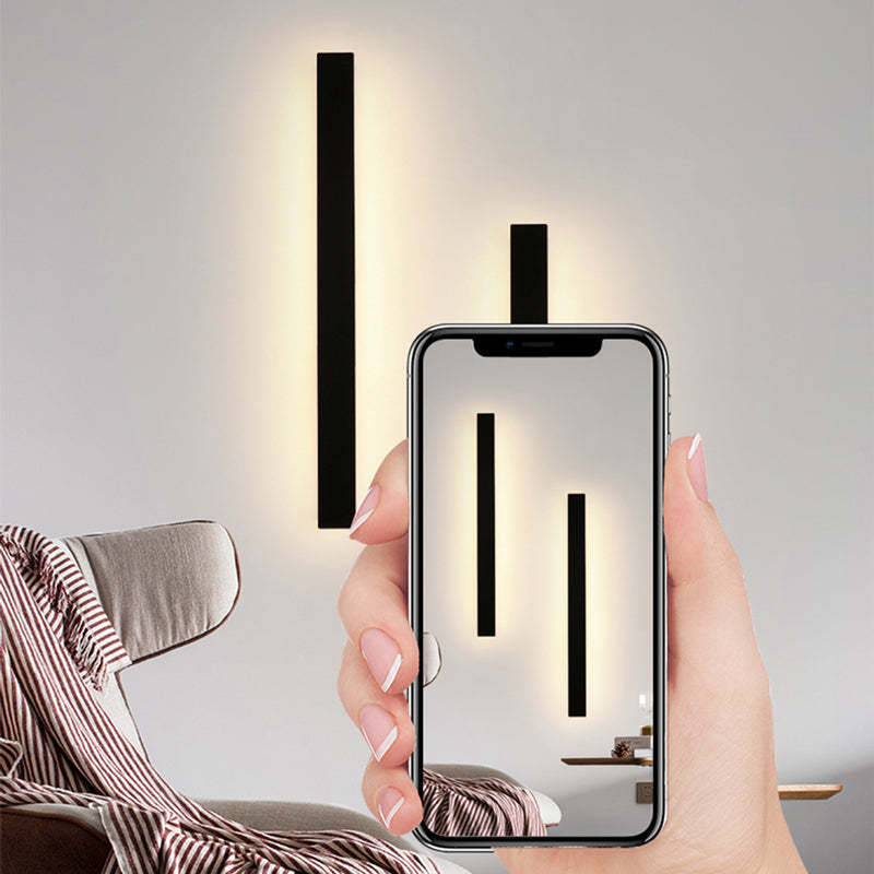 Minimalista Acrílico Aplique de Pared Exterior Negro