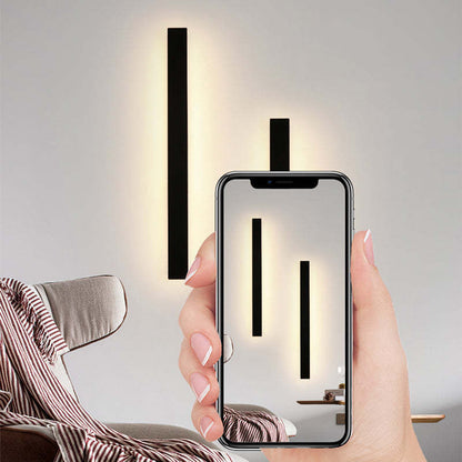 Minimalista Acrílico Aplique de Pared Exterior Negro
