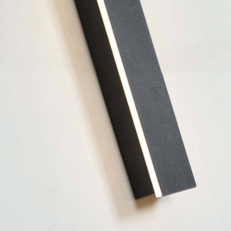 Minimalista Acrílico Aplique de Pared Exterior Negro