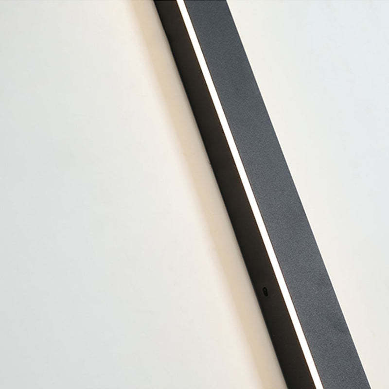 Minimalista Acrílico Aplique de Pared Exterior Negro