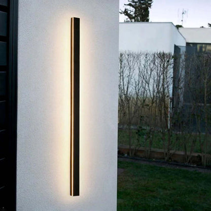 Minimalista Acrílico Aplique de Pared Exterior Negro