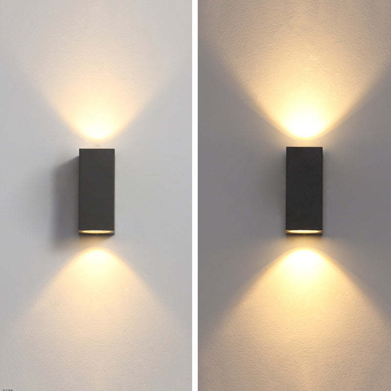 Minimalista Rectangular Aplique de Pared Negro