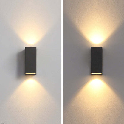 Minimalista Rectangular Aplique de Pared Negro