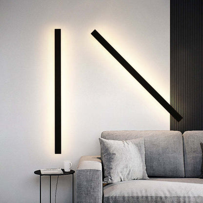 Minimalista Acrílico Aplique de Pared Exterior Negro