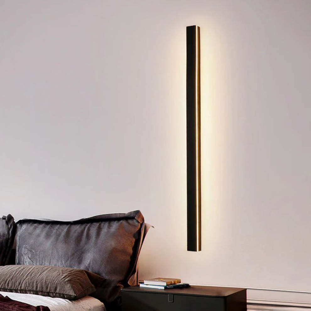 Minimalista Acrílico Aplique de Pared Exterior Negro