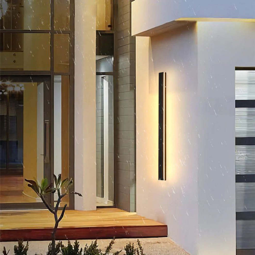 Minimalista Acrílico Aplique de Pared Exterior Negro