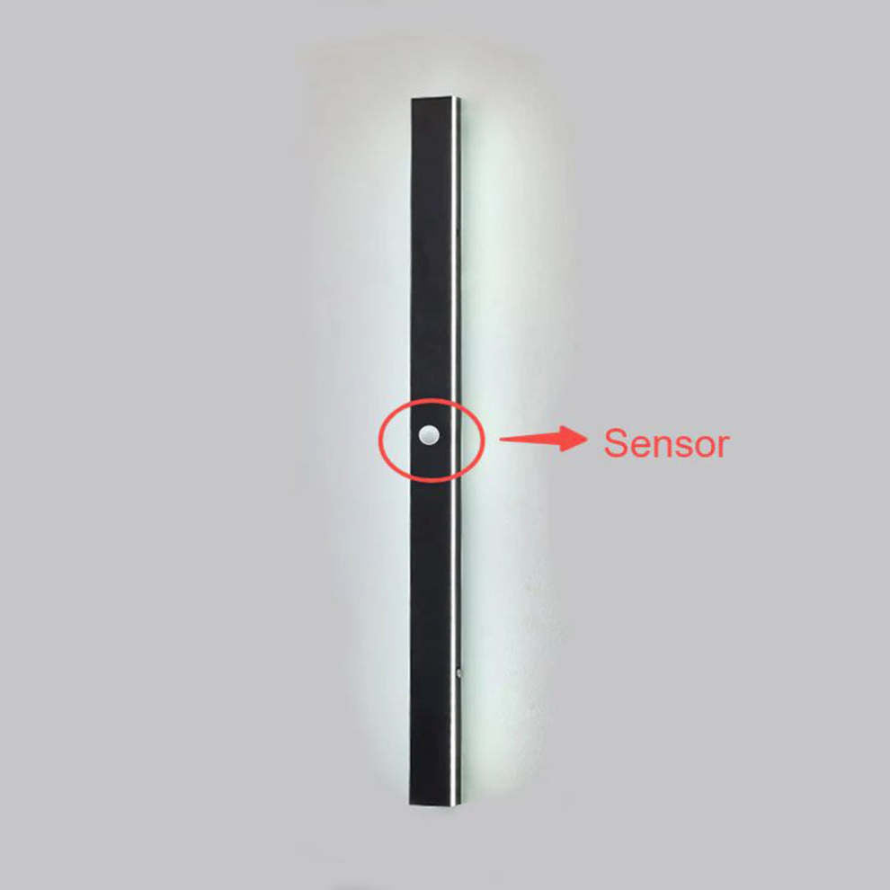 Minimalista Acrílico Aplique de Pared Exterior Negro