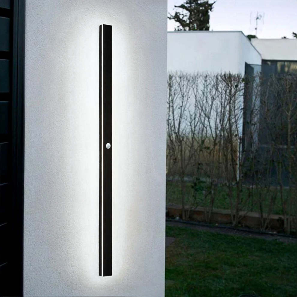 Minimalista Acrílico Aplique de Pared Exterior Negro