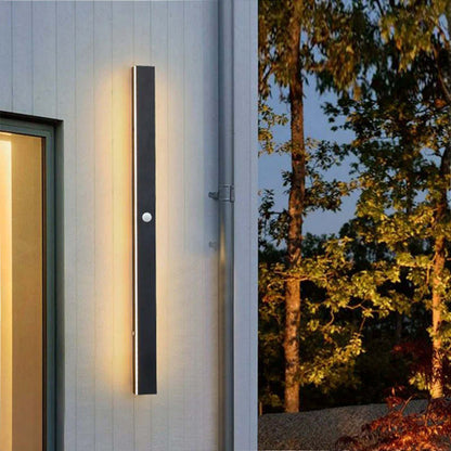 Minimalista Acrílico Aplique de Pared Exterior Negro