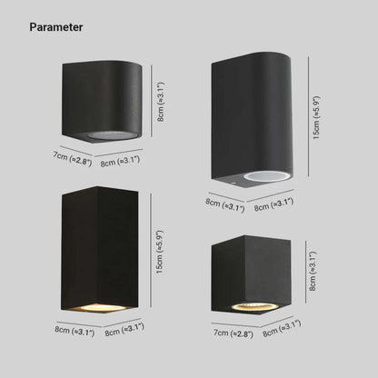 Minimalista Rectangular Aplique de Pared Negro