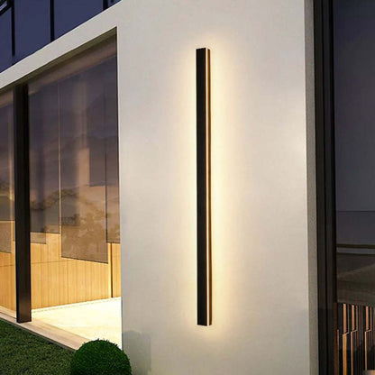 Minimalista Acrílico Aplique de Pared Exterior Negro