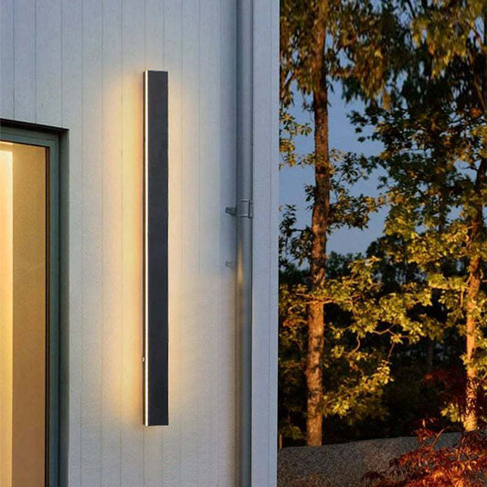 Minimalista Acrílico Aplique de Pared Exterior Negro