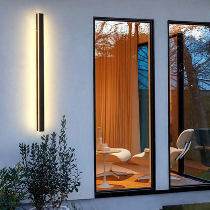 Minimalista Acrílico Aplique de Pared Exterior Negro