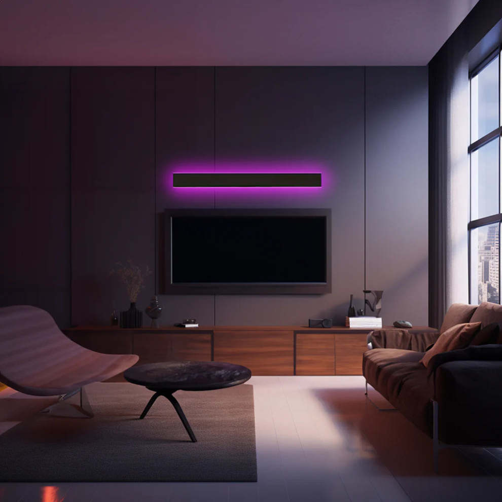 Minimalista Acrílico Aplique de Pared Exterior Negro