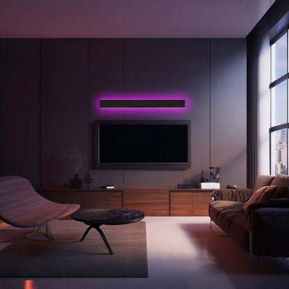 Minimalista Acrílico Aplique de Pared Exterior Negro